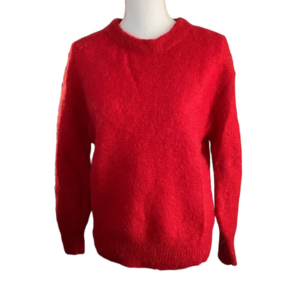 & Other Stories Los Angeles Atelier Mohair Wool Blend Red Long Sleeve Sweater